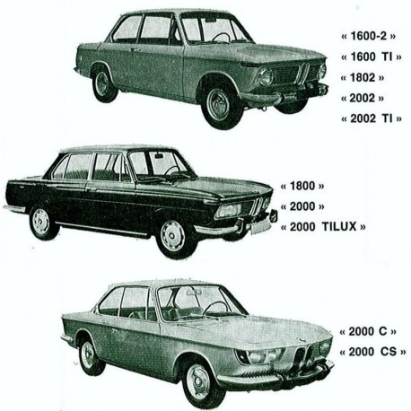 BMW 1600, 1800, 1802, 2000, 2002 - Manuel de Reparation / Atelier - Schemas de Cablage Electrique